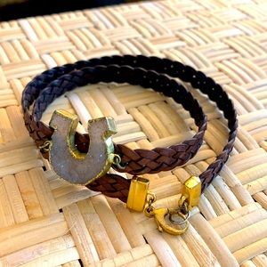 Shimmery Stalagmite Horseshoe Wrap Bracelet